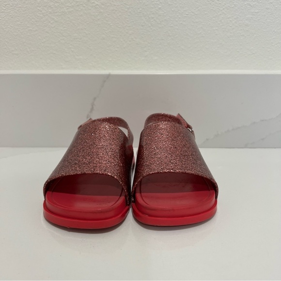 Mini Melissa Garnet Glitter Beach Slingback Open Toe Slide Sandals Size 10 - Picture 2 of 11